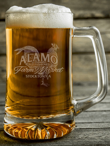 Farm Market Clear Beer Mug - Engraved