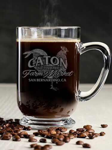 Farm Market Clear Coffee Mug - Engraved (single)