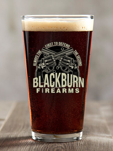 Firearms Clear Pint Glass - Color Printed (single)