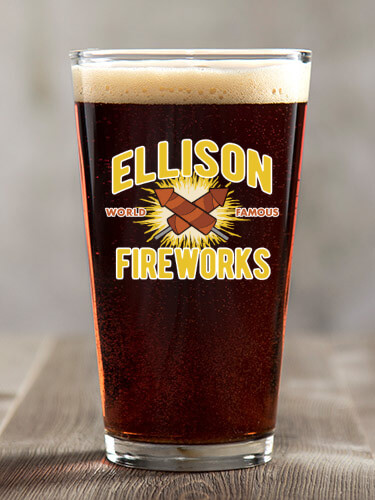 Fireworks Clear Pint Glass - Color Printed (single)