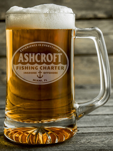 Fishing Charter Clear Beer Mug - Engraved