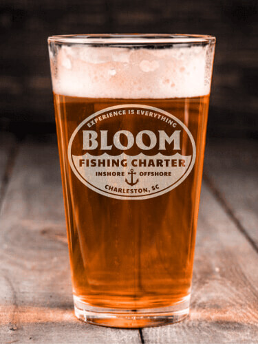 Fishing Charter Clear Pint Glass - Engraved (single)