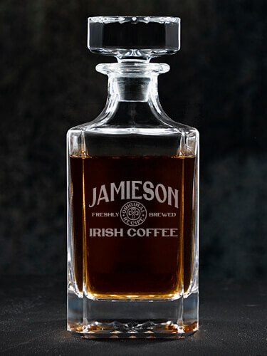 Irish Coffee Clear Whiskey Decanter - Engraved