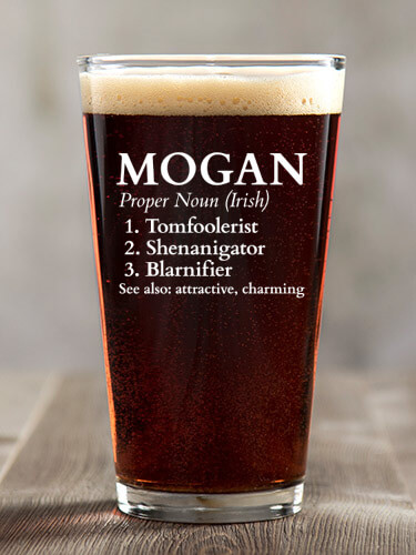 Irish Definition Clear Pint Glass - Color Printed (single)