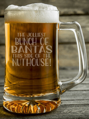 Jolliest Bunch Clear Beer Mug - Engraved