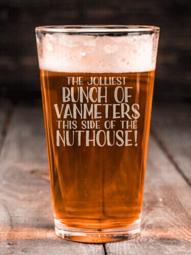 Jolliest Bunch Clear Pint Glass - Engraved (single)