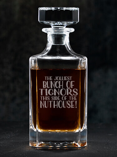 Jolliest Bunch Clear Whiskey Decanter - Engraved