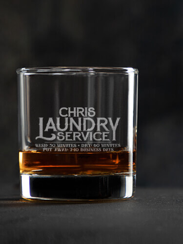 Laundry Service Clear Rocks Glass - Engraved (single)