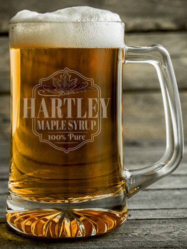 Maple Syrup Clear Beer Mug - Engraved