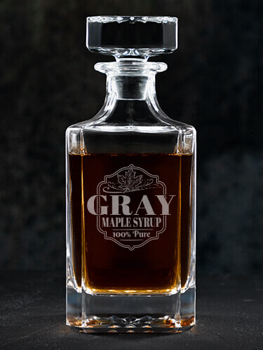 Maple Syrup Clear Whiskey Decanter - Engraved