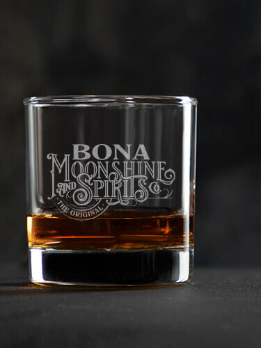 Moonshine and Spirits Clear Rocks Glass - Engraved (single)