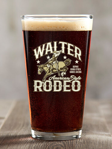 Rodeo Clear Pint Glass - Color Printed (single)