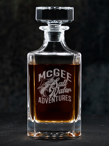 Salt Water Adventures Clear Whiskey Decanter - Engraved