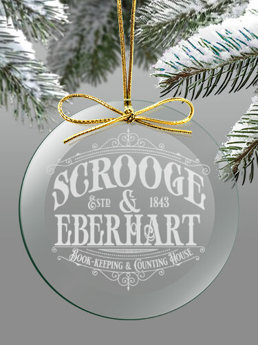 Scrooge Clear 4 Inch Round Glass Ornament