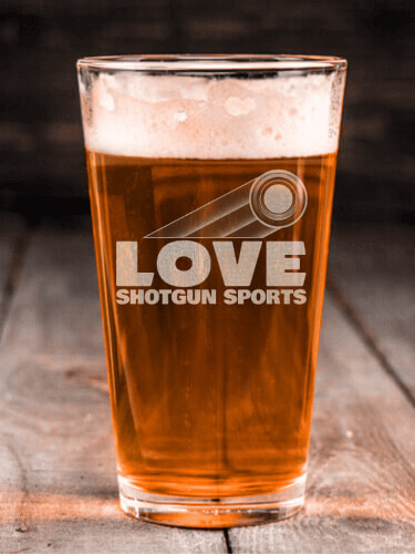 Shotgun Sports Clear Pint Glass - Engraved (single)