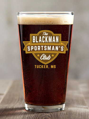 Sportsman's Club Clear Pint Glass - Color Printed (single)