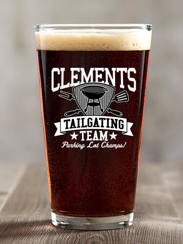 Tailgating Team Clear Pint Glass - Color Printed (single)