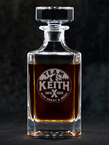 Team Side By Side Clear Whiskey Decanter - Engraved