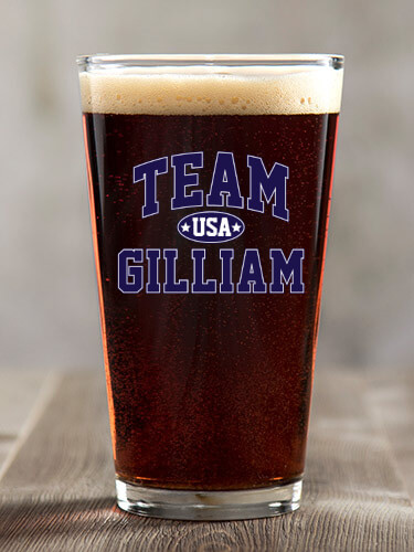 Clear Team USA Personalized pint-glass-color 