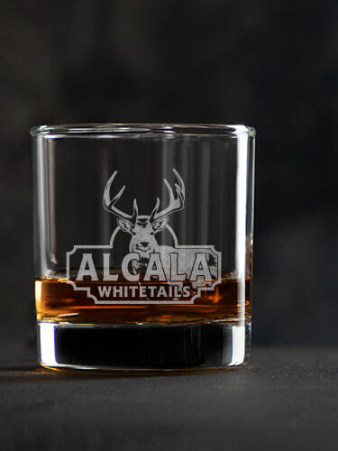 Whitetails Clear Rocks Glass - Engraved (single)