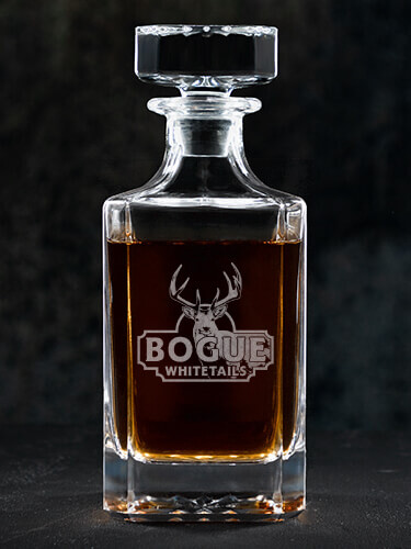 Whitetails Clear Whiskey Decanter - Engraved