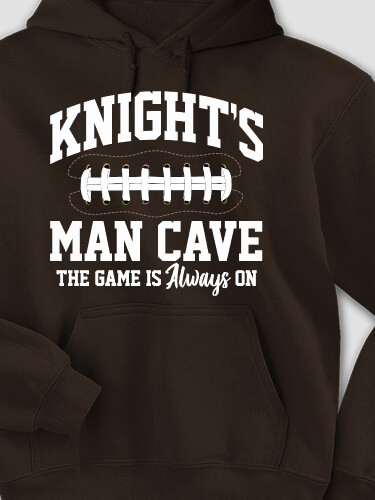 Football Man Cave Dark Chocolate Adult Hooded Sweatshirt