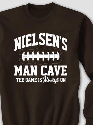 Football Man Cave Dark Chocolate Adult Sweatshirt