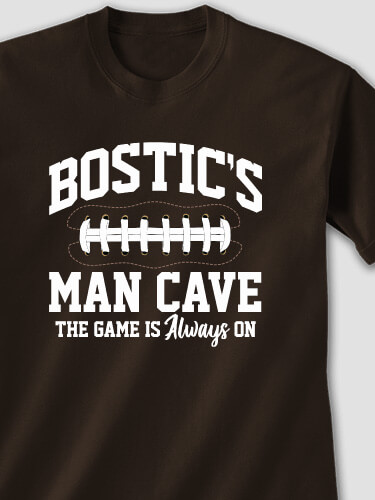 Football Man Cave Dark Chocolate Adult T-Shirt