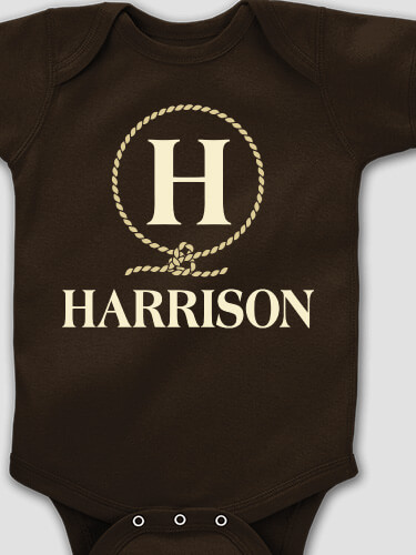 Lasso Monogram Dark Chocolate Baby Bodysuit