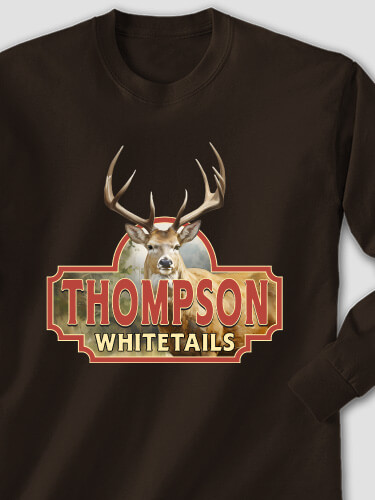 Whitetails Dark Chocolate Adult Long Sleeve