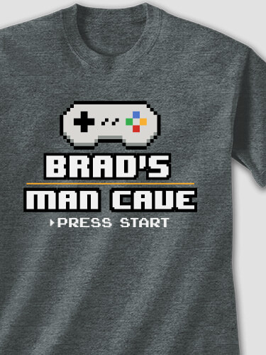 Gamer Man Cave Dark Heather Adult T-Shirt