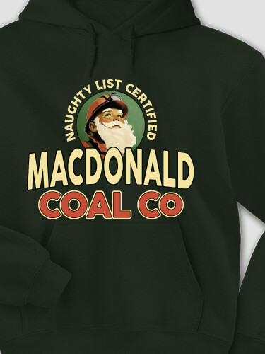 Christmas Coal Company Forest Green Adult Hooded Sweatshirt