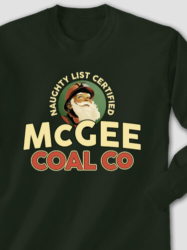 Christmas Coal Company Forest Green Adult Long Sleeve