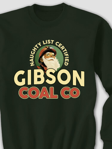 Christmas Coal Company Forest Green Adult Sweatshirt