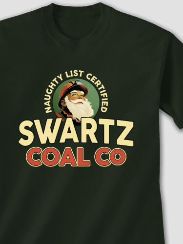 Christmas Coal Company Forest Green Adult T-Shirt