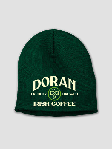 Irish Coffee Forest Green Embroidered Beanie