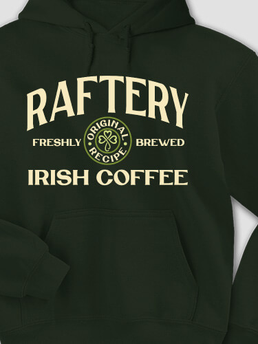 Irish Coffee Forest Green Adult Hooded Sweatshirt