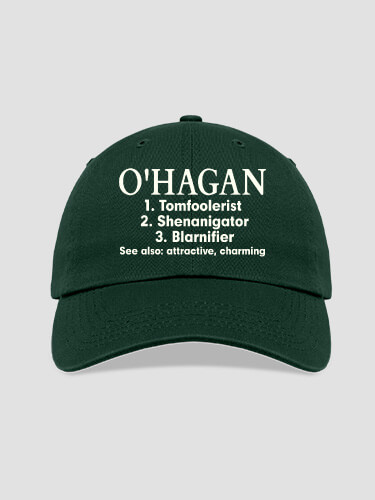 Irish Definition Forest Green Embroidered Hat