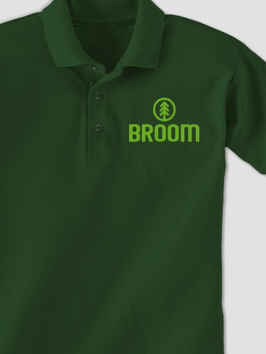 Pine Tree Forest Green Embroidered Polo Shirt