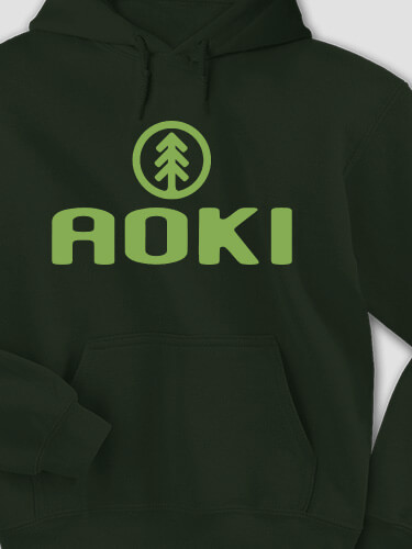 Pine Tree Forest Green Adult Hooded Sweatshirt