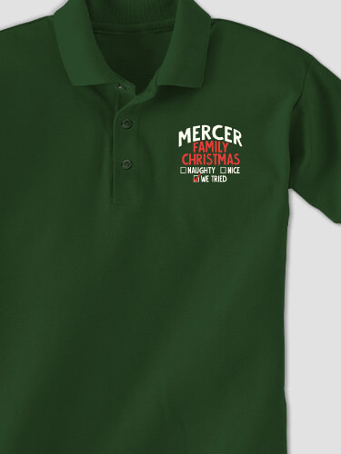 Forest Green We Tried Personalized embroidered-poloshirt 