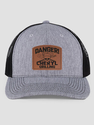 Danger Grilling Heathered Grey/Black Structured Trucker Hat with Patch