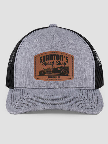 Speed Shop Heathered Grey/Black Structured Trucker Hat with Patch