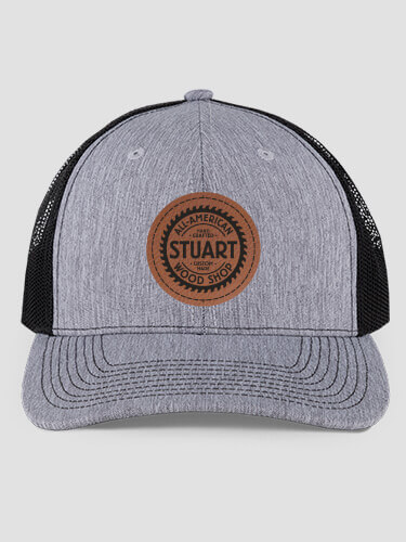 Wood Shop Heathered Grey/Black Structured Trucker Hat with Patch