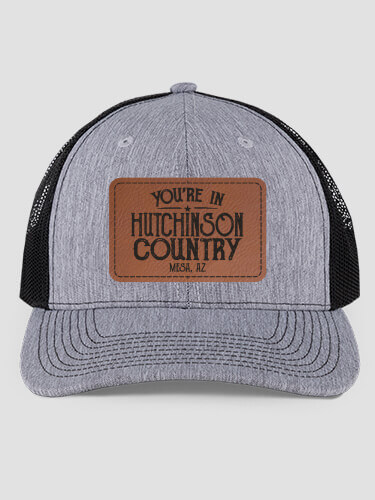 Your Country Heathered Grey/Black Structured Trucker Hat with Patch