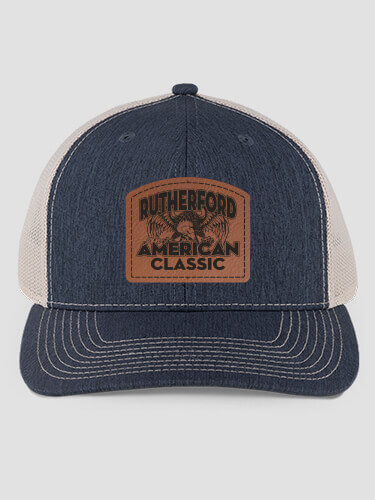 American Classic Heathered Navy/Khaki Structured Trucker Hat with Patch