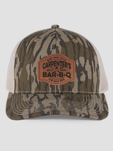 Wild Game Few Have Died BBQ Mossy Oak Original Bottomland Camo/Tan Structured Trucker Hat with Patch