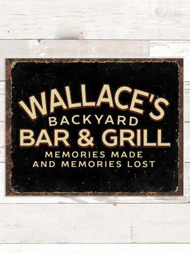 Backyard Bar and Grill NA Tin Sign 16 x 12.5