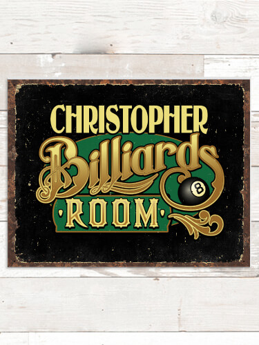 Billiards Room NA Tin Sign 16 x 12.5