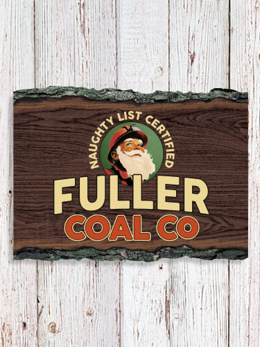 Christmas Coal Company NA Faux Sliced Log Plaque